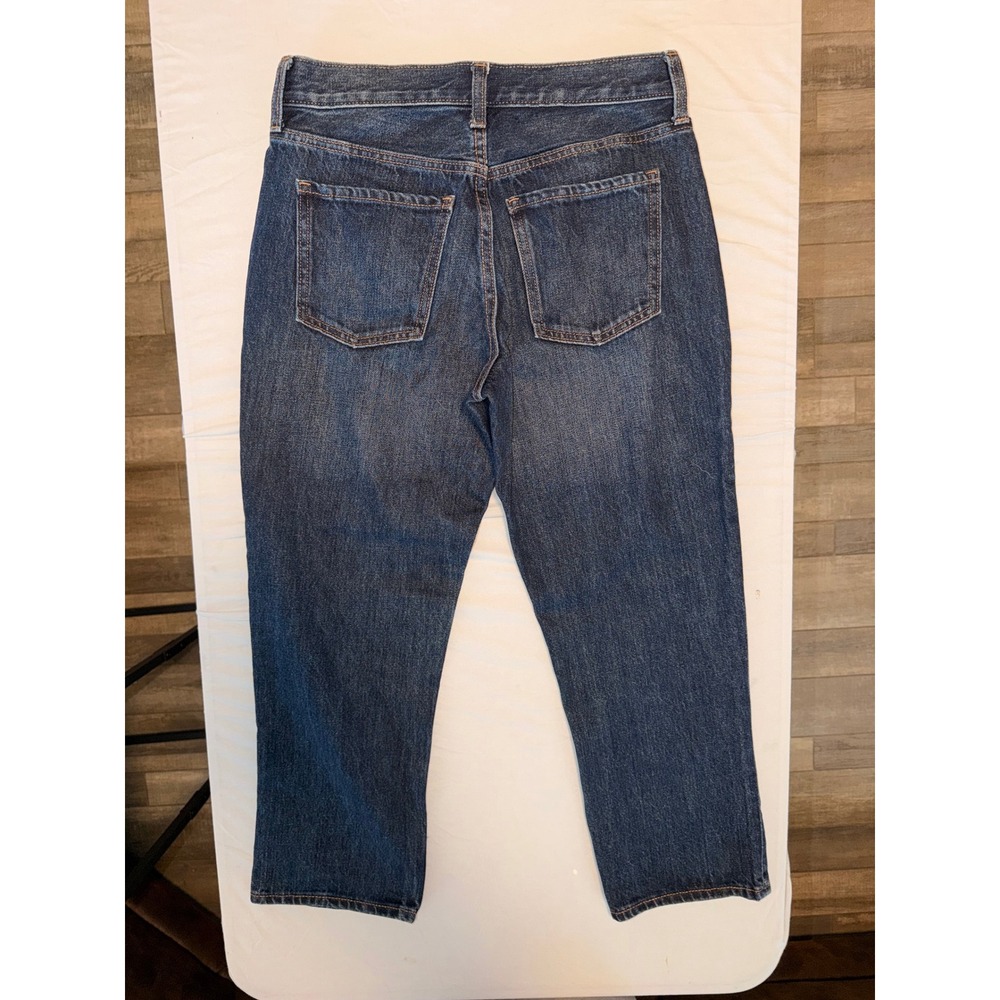 Old Navy Womens High Rise Slouchy Straight Jeans Size 2 Dark Wash Denim Cotton